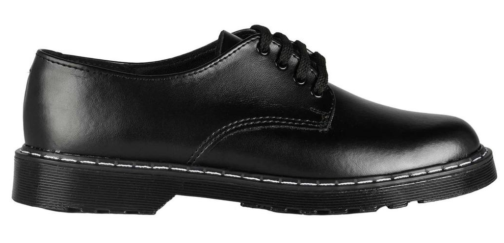 Buccaneer Boy's Genuine Leather School Shoes - Black