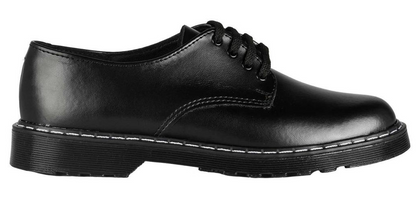 Buccaneer Boy's Genuine Leather School Shoes - Black